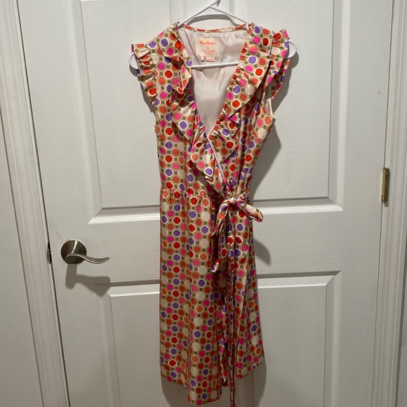Kate Spade Aubrey silk wrap spring dress pink women’s size 4 - Picture 4 of 6